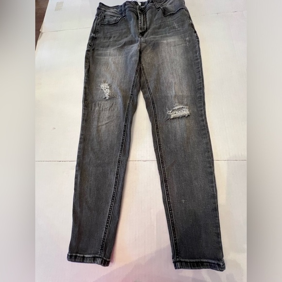 KENSIE EFFORTLESS ANKLE MID RISE   COLOR BLACK DISTRESSED.   SIZE 10/30 - Picture 5 of 12